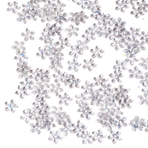 Sequins flowers 9 mm silver pack of 5 g