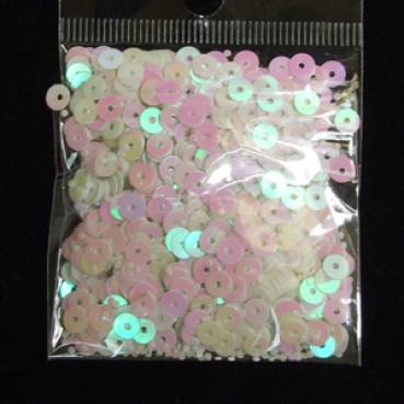 Round sequins 3 mm rainbow white pack of 5 g