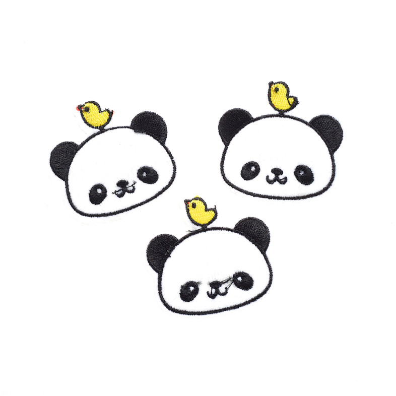 Łatka materiałowa Panda z ptakiem 1 szt