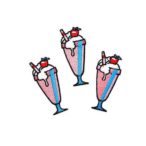 Fabric patch Cocktail pink 1 pc.