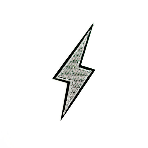 Fabric patch Zipper silver 1 pc.