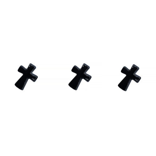 Stud earrings (pair) Black cross pack of 2 pcs