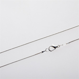 Chain with clasp 45 cm ribbon silver 1 pc