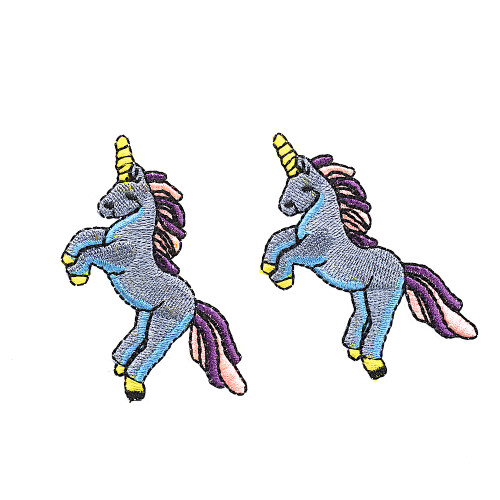 Fabric patch Unicorn blue 1 pc
