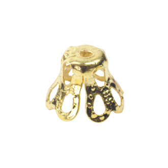 Openwork cylindrical tip 5×5 mm gold 1 pc.
