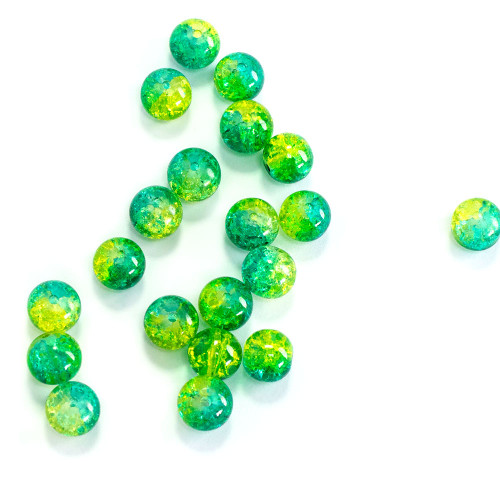 Glass bead craquelure 10 mm green 1 pc