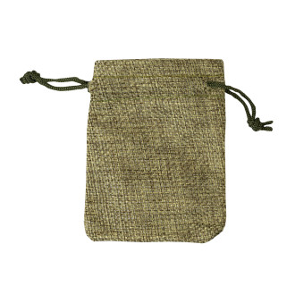 Decorative burlap bag 9×7 cm green 1 pc