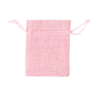 Decorative burlap bag 9×7 cm pink 1 pc