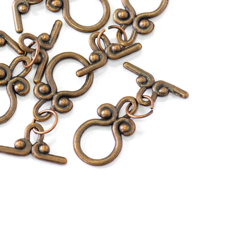 Toggle clasp 11 mm copper 1 pc.