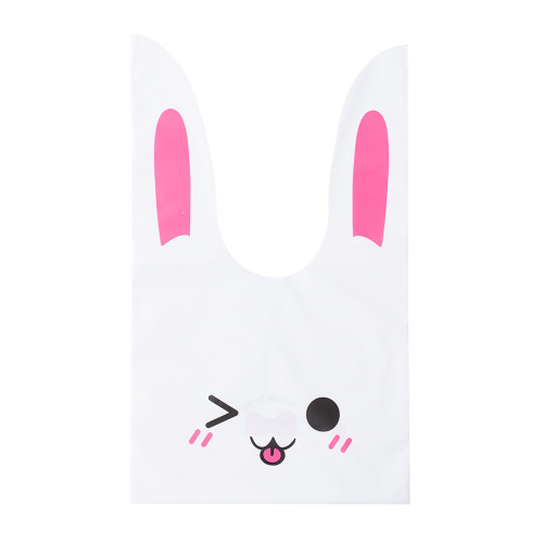 Plastic bag 27×16 cm Winking bunny pink and white 1 pc.