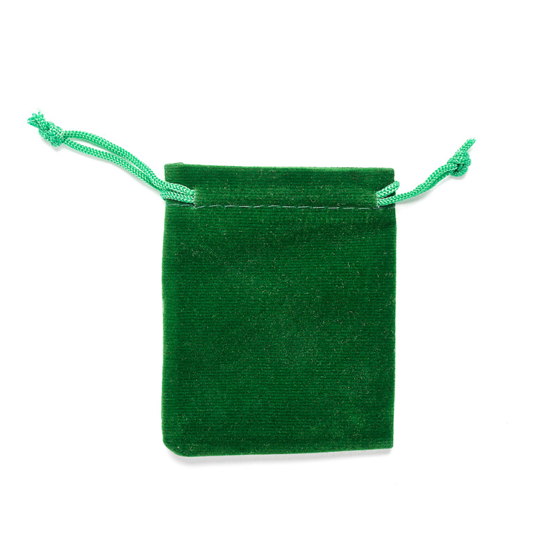 Decorative velvet bag 9×7 cm green 1 pc