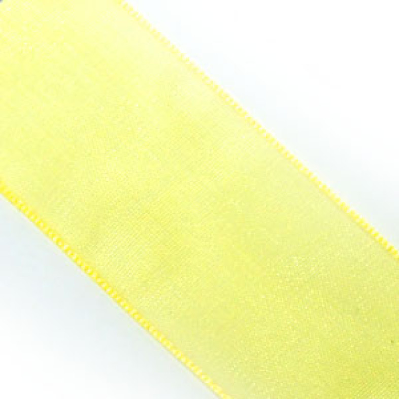Organza ribbon 25 mm yellow 1 meter