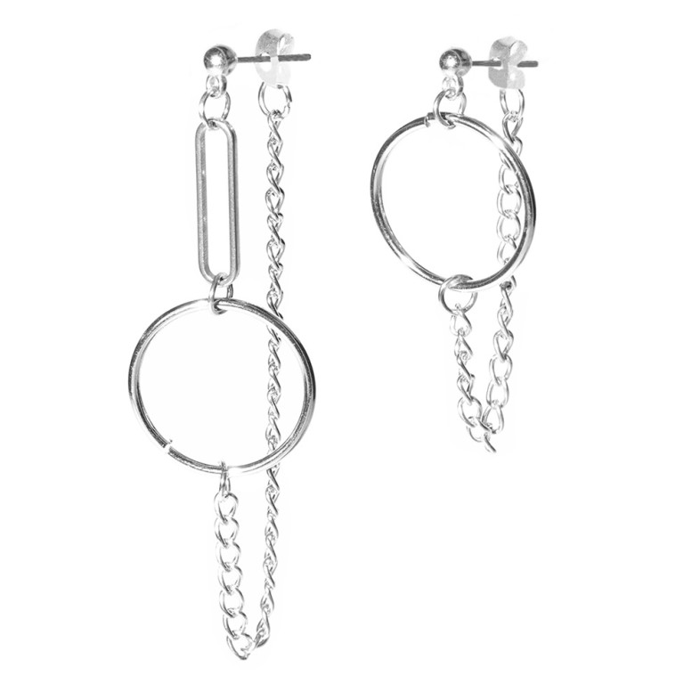 Stud earrings (pair) Cupronickel chain pack of 2 pcs