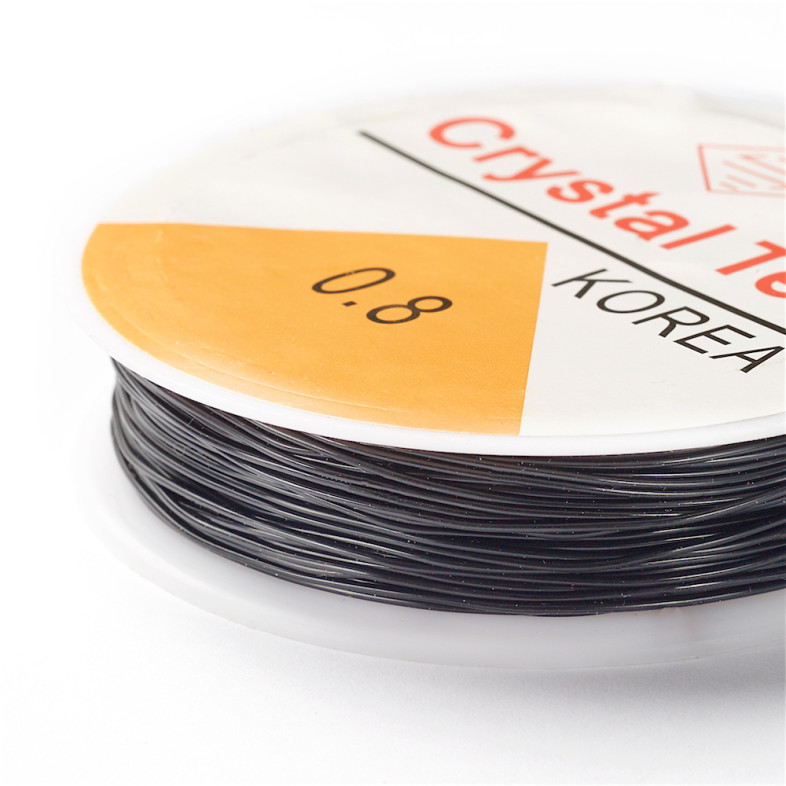 Silicone rubber band, thick 0.8 mm, black, 1 meter