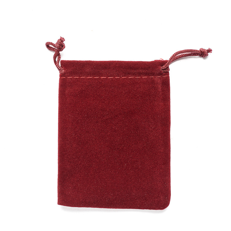 Woreczek dekoracyjny z aksamitu 9x7 cm bordowy 1 szt