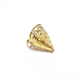 Openwork conical tip 14×17 mm gold 1 pc