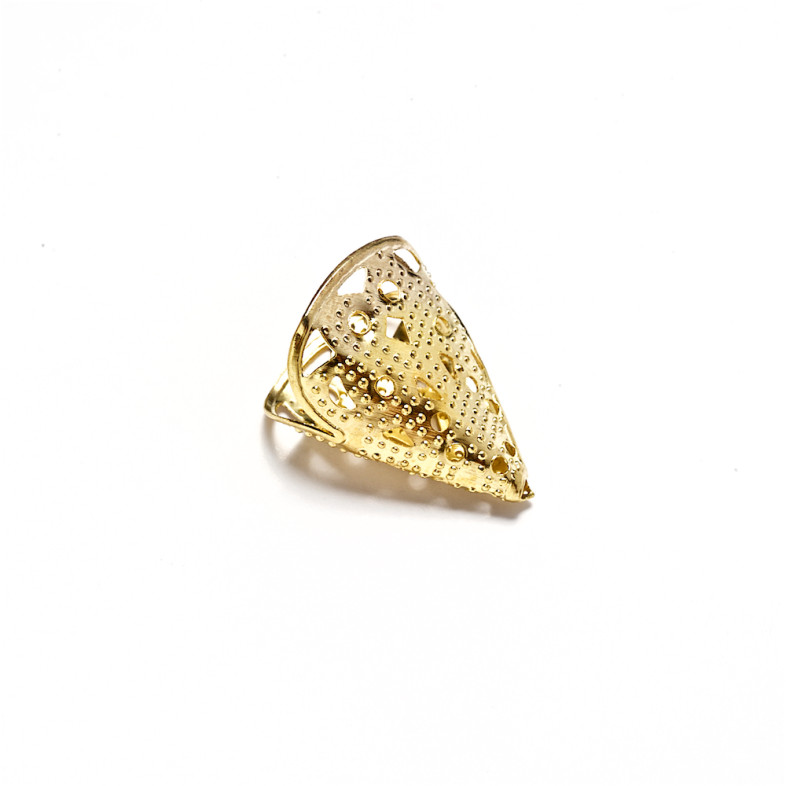 Openwork conical tip 14×17 mm gold 1 pc