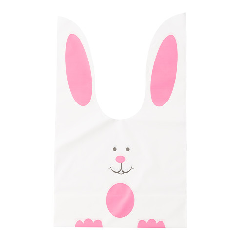Plastic bag 27×16 cm Bunny pink and white 1 pc.