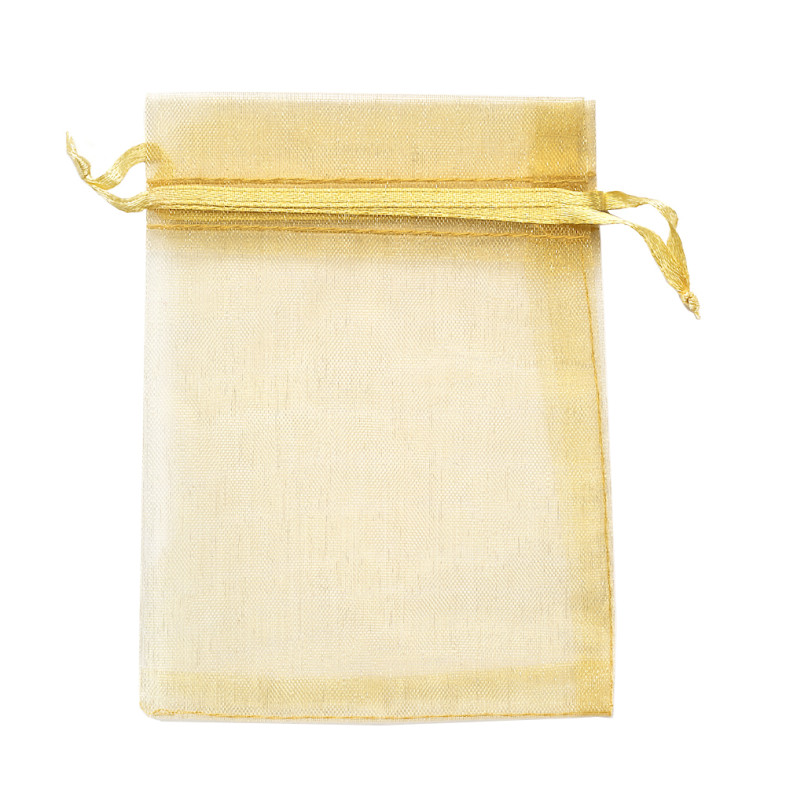 Decorative organza bag 12×9 cm gold 1 pc