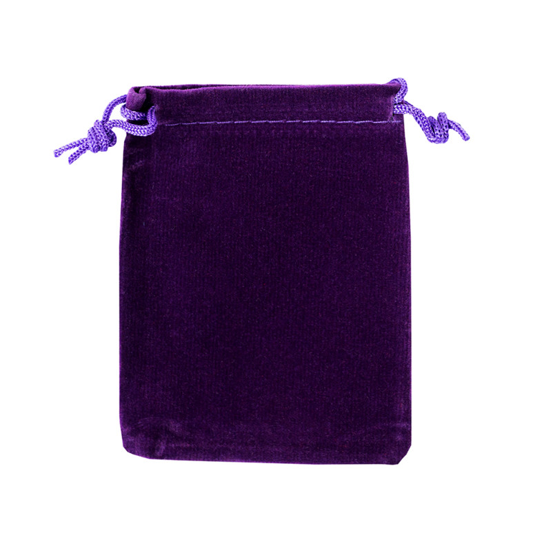 Decorative velvet bag 9×7 cm purple 1 pc