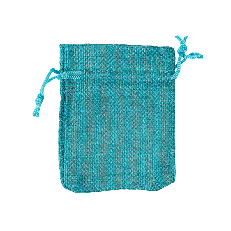 Decorative burlap bag 9×7 cm blue 1 pc