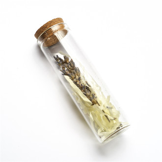 Glass flask 100×30 mm with lavender transparent (55 ml) 1 pc.
