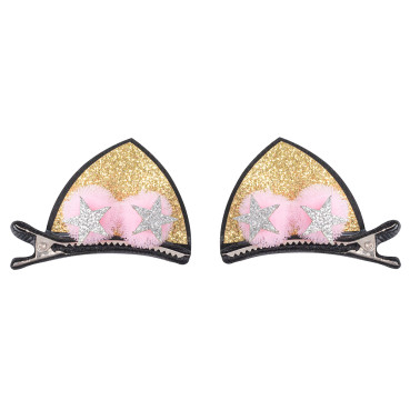 Hair clip 45 mm Cat ears black pack of 2 pcs