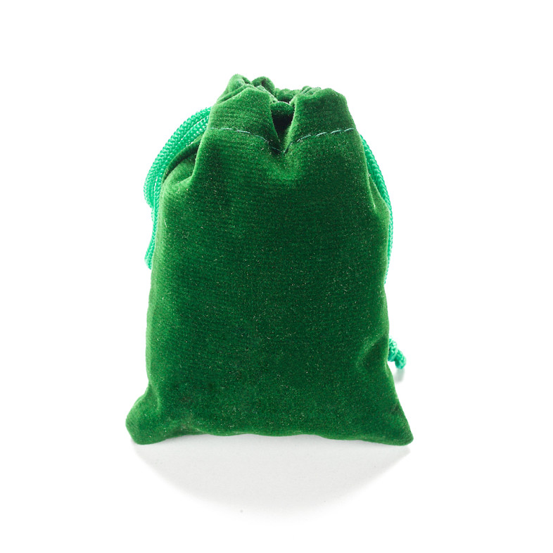 Decorative velvet bag 9×7 cm green 1 pc