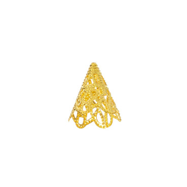 Openwork conical tip 17×20 mm gold 1 pc.