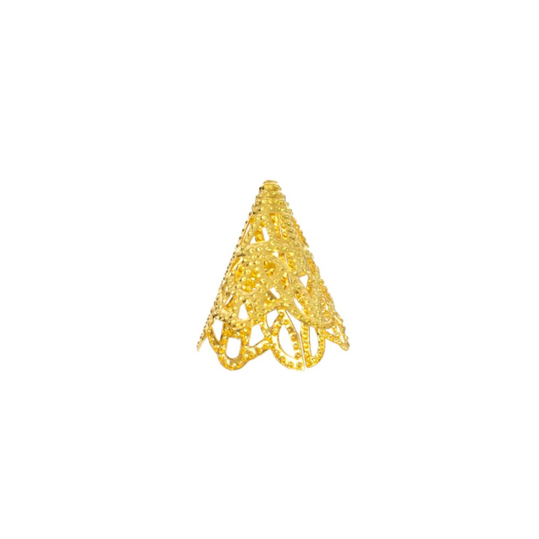 Openwork conical tip 17×20 mm gold 1 pc.