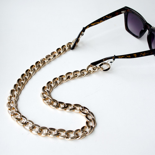 Glasses chain plastic links 65 cm gold 1 pc