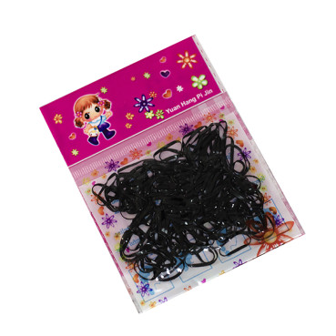 Set of black hair ties, pack of 150 pcs.