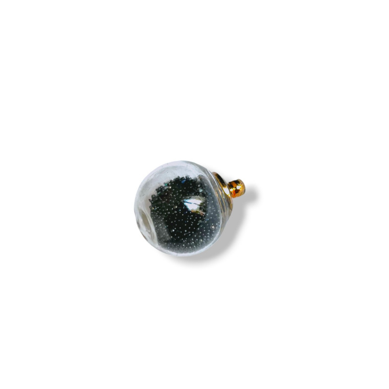 Glass bulb pendant 20×16 mm black 1 pc
