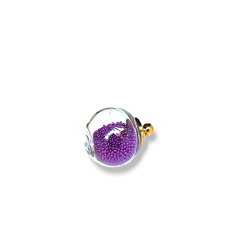 Glass bulb pendant 20×16 mm purple 1 pc