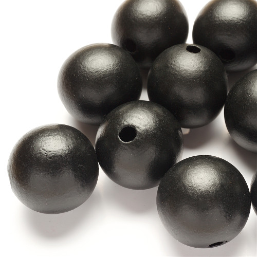 Wooden bead 30 mm black 1 pc.