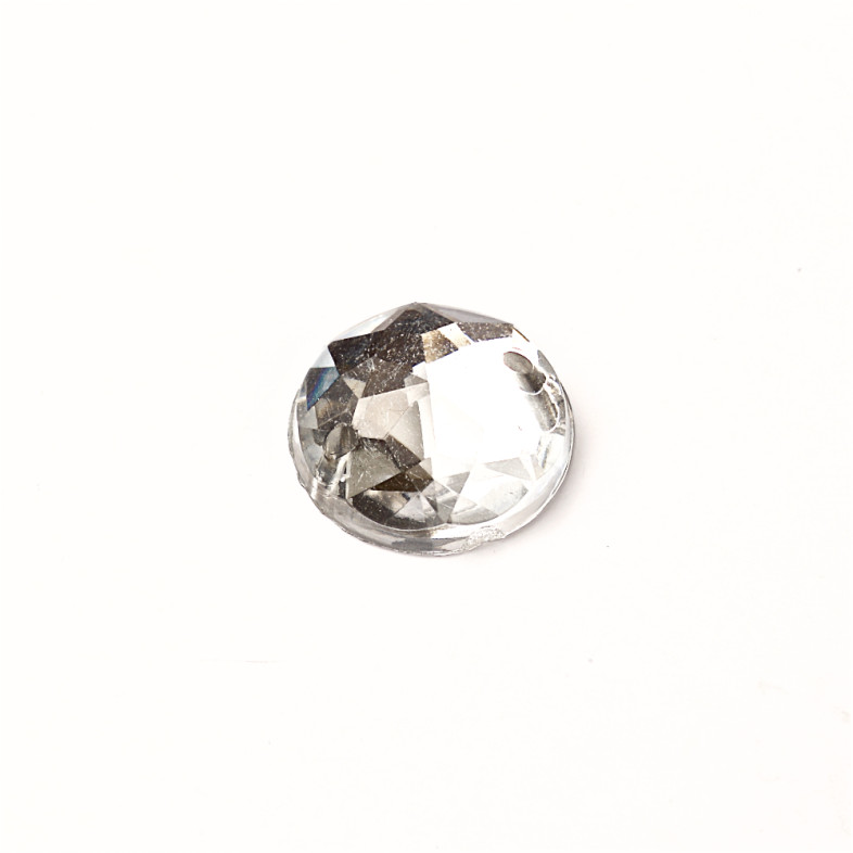 Plastic sew-on rhinestones 10 mm transparent, pack of 10 pcs.