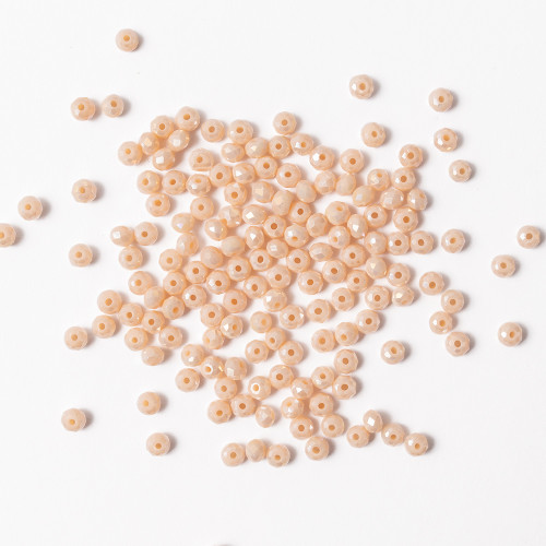 Crystal round bead 3 mm beige 1 pc