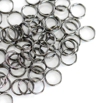 Double jewelry rings 8 mm dark steel pack of 10 g