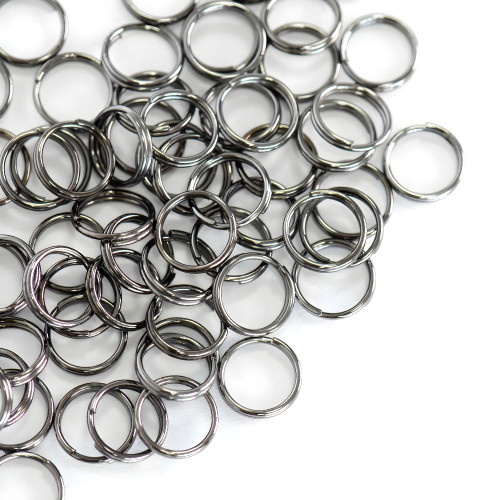 Double jewelry rings 8 mm dark steel pack of 10 g