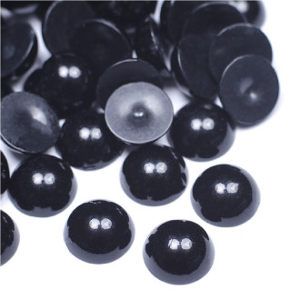 Pół koralik plastikowy imitujące perły 6 mm czarny op.10 gr