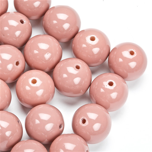 Glass bead 14 mm beige 1 pc.