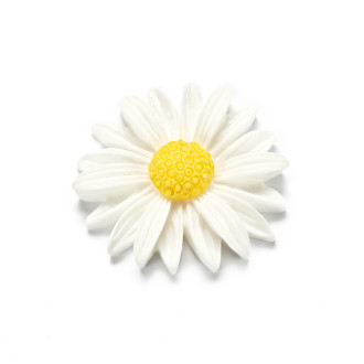 Decorative adhesive element 26 mm Chamomile white 1 pc.