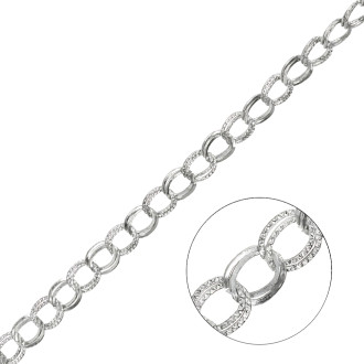Łańcuch Pancerka podwójna 8x10x0,8 mm w kolorze melchioru 1 metr
