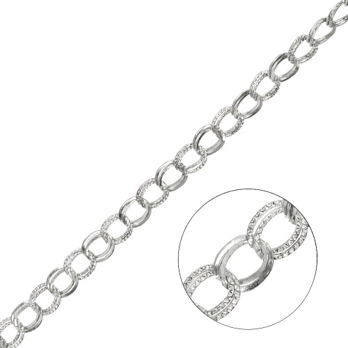 Chain, armor-plated, 8×10×0.8 mm, cupronickel, 1 meter