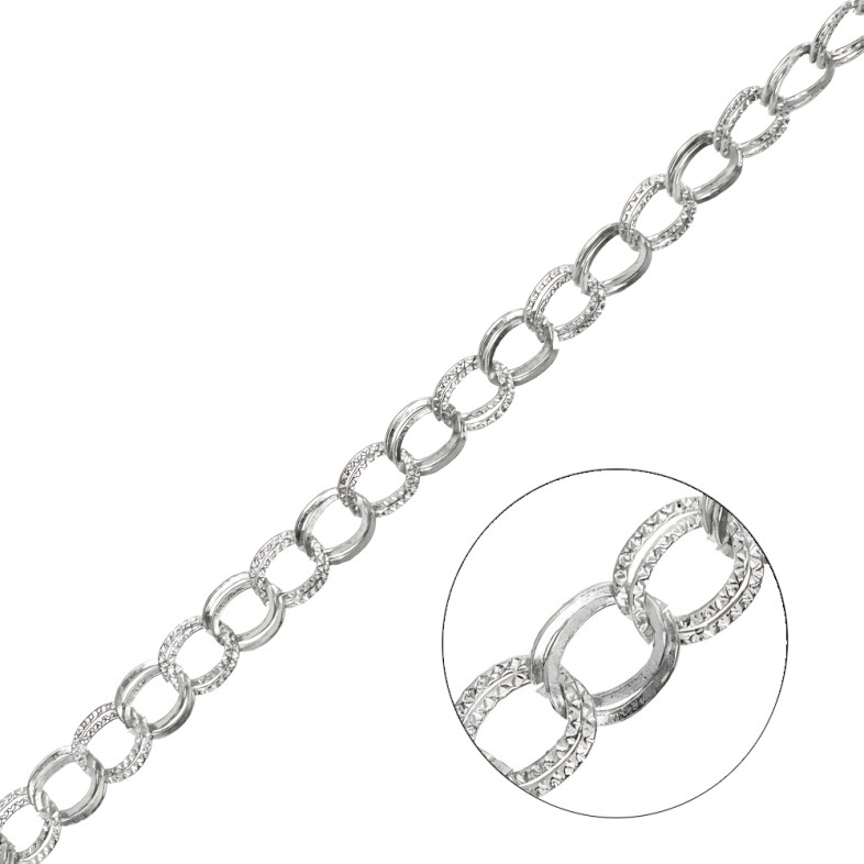 Chain, armor-plated, 8×10×0.8 mm, cupronickel, 1 meter