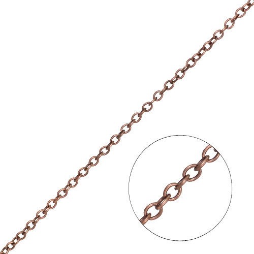 Łańcuch Ankier 3x4x0,8 mm w kolorze miedzianym 1 metr