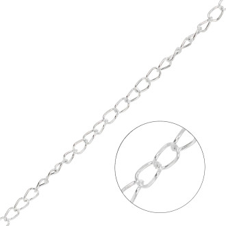 Armored chain 8×10×1.4 mm silver 1 meter