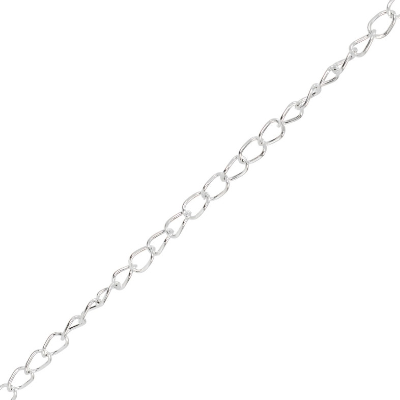 Armored chain 8×10×1.4 mm silver 1 meter