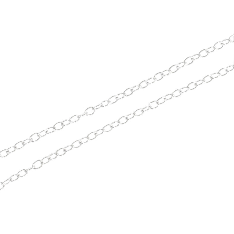 Armored chain 8×10×1.4 mm silver 1 meter