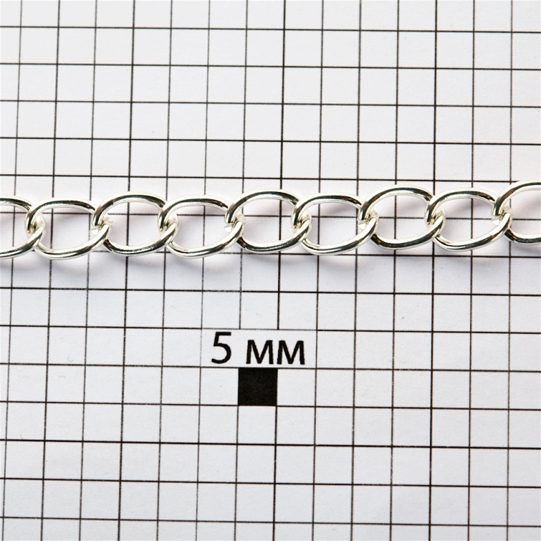 Armored chain 8×10×1.4 mm silver 1 meter